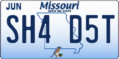 MO license plate SH4D5T