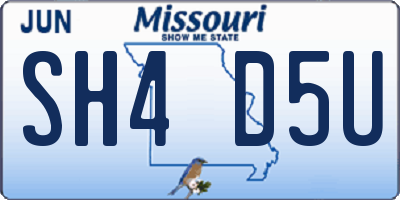 MO license plate SH4D5U