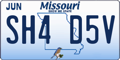 MO license plate SH4D5V