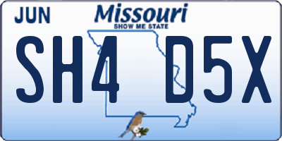 MO license plate SH4D5X