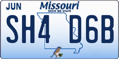 MO license plate SH4D6B