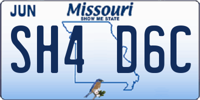 MO license plate SH4D6C