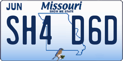 MO license plate SH4D6D