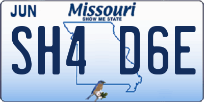 MO license plate SH4D6E