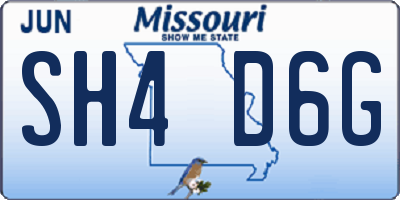 MO license plate SH4D6G