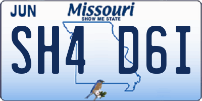 MO license plate SH4D6I