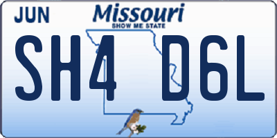 MO license plate SH4D6L