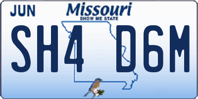 MO license plate SH4D6M