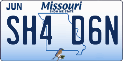 MO license plate SH4D6N
