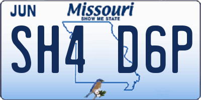 MO license plate SH4D6P