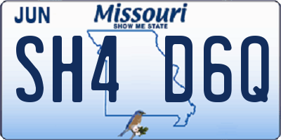 MO license plate SH4D6Q