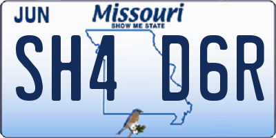 MO license plate SH4D6R