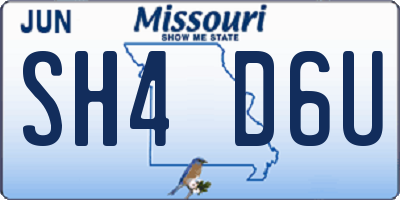 MO license plate SH4D6U
