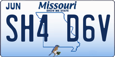 MO license plate SH4D6V