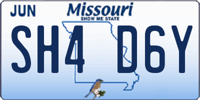 MO license plate SH4D6Y