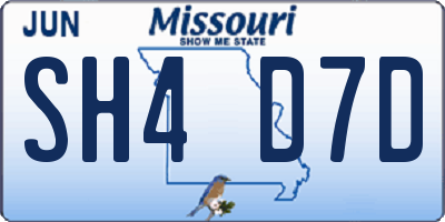 MO license plate SH4D7D
