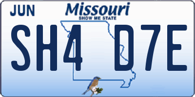 MO license plate SH4D7E