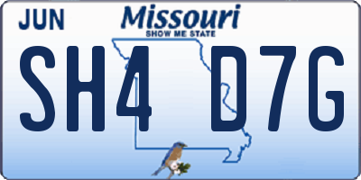 MO license plate SH4D7G