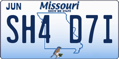 MO license plate SH4D7I