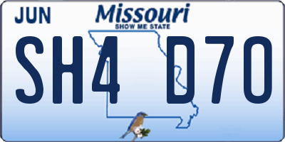 MO license plate SH4D7O