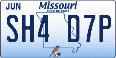 MO license plate SH4D7P