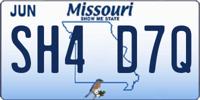 MO license plate SH4D7Q