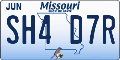 MO license plate SH4D7R