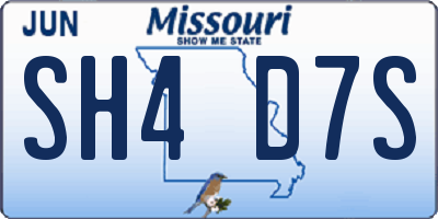 MO license plate SH4D7S