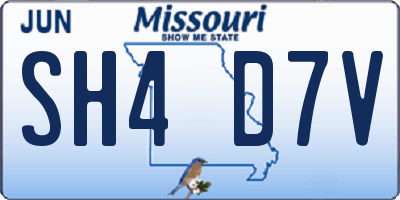 MO license plate SH4D7V