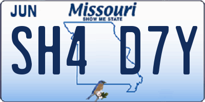 MO license plate SH4D7Y