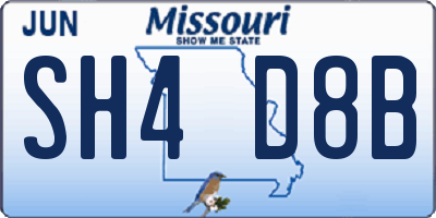MO license plate SH4D8B