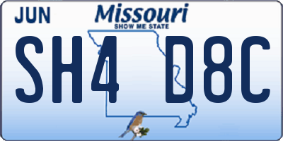 MO license plate SH4D8C