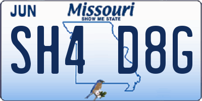 MO license plate SH4D8G