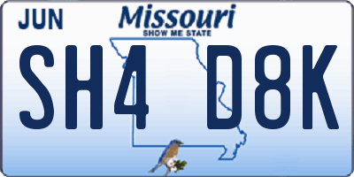 MO license plate SH4D8K