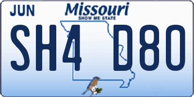 MO license plate SH4D8O