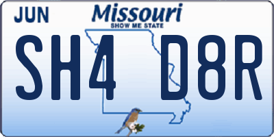 MO license plate SH4D8R