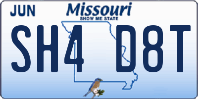 MO license plate SH4D8T
