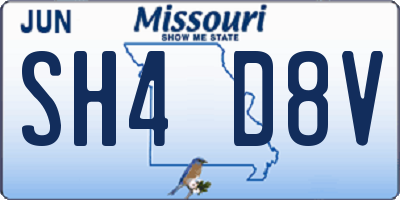 MO license plate SH4D8V