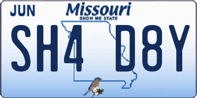 MO license plate SH4D8Y