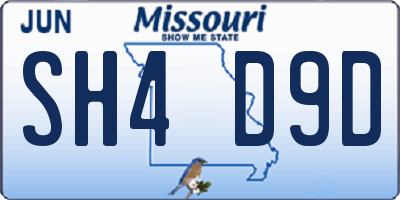 MO license plate SH4D9D