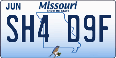 MO license plate SH4D9F