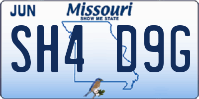 MO license plate SH4D9G