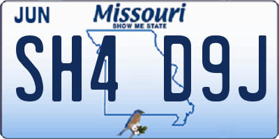 MO license plate SH4D9J