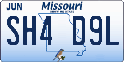 MO license plate SH4D9L
