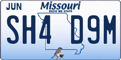 MO license plate SH4D9M