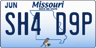 MO license plate SH4D9P