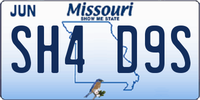 MO license plate SH4D9S