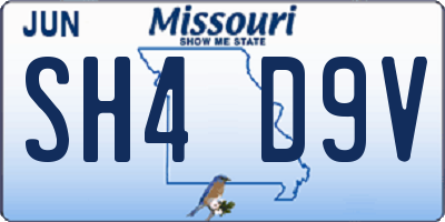MO license plate SH4D9V