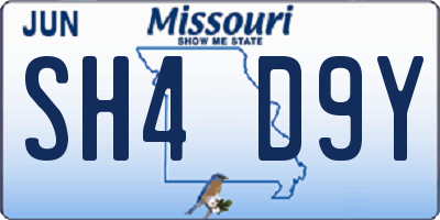 MO license plate SH4D9Y