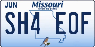 MO license plate SH4E0F
